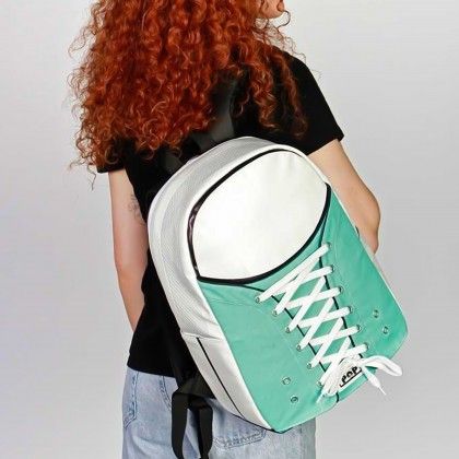 Mochila Escolar Sapatilha Omp! Azul 30X40X17cm