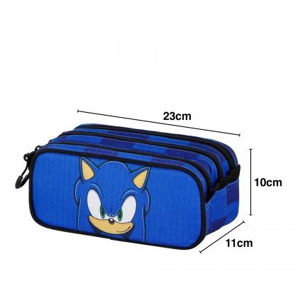 Estojo Triplo Sonic 23X11X10cm