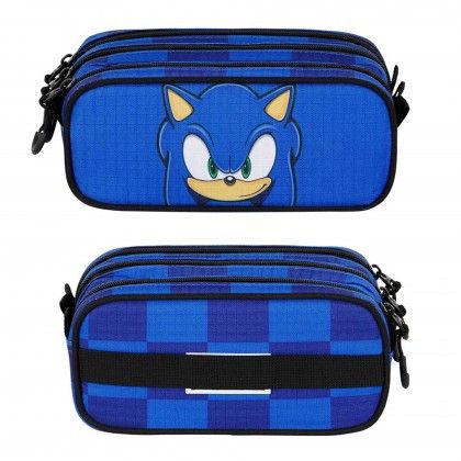 Estojo Triplo Sonic 23X11X10cm