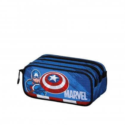 Estojo Triplo Capit�o America Fan 23X11X10cm