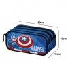 Estojo Triplo Capit�o America Fan 23X11X10cm