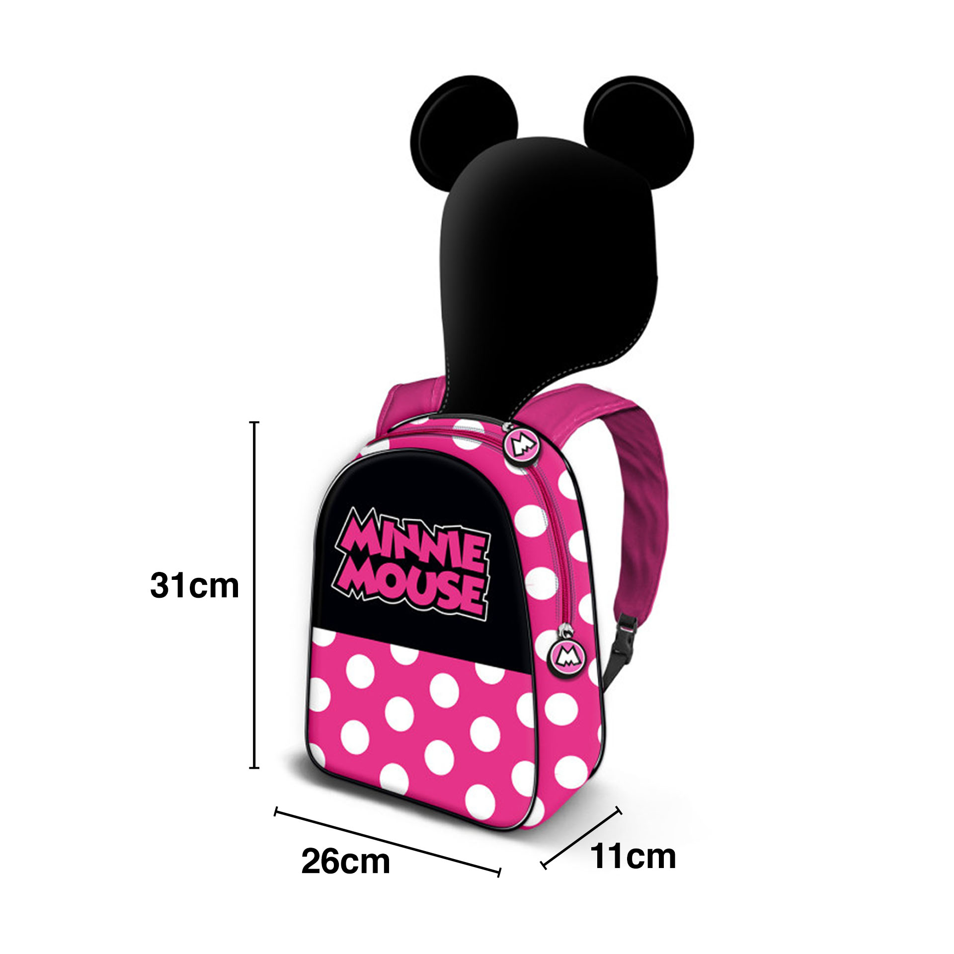 Mochila Infantil Minnie com Capucho 26X31X11cm