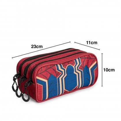Estojo Triplo Homem Aranha Fan 23X11X10cm Estojo Triplo Homem Aranha Fan 23X11X10cm