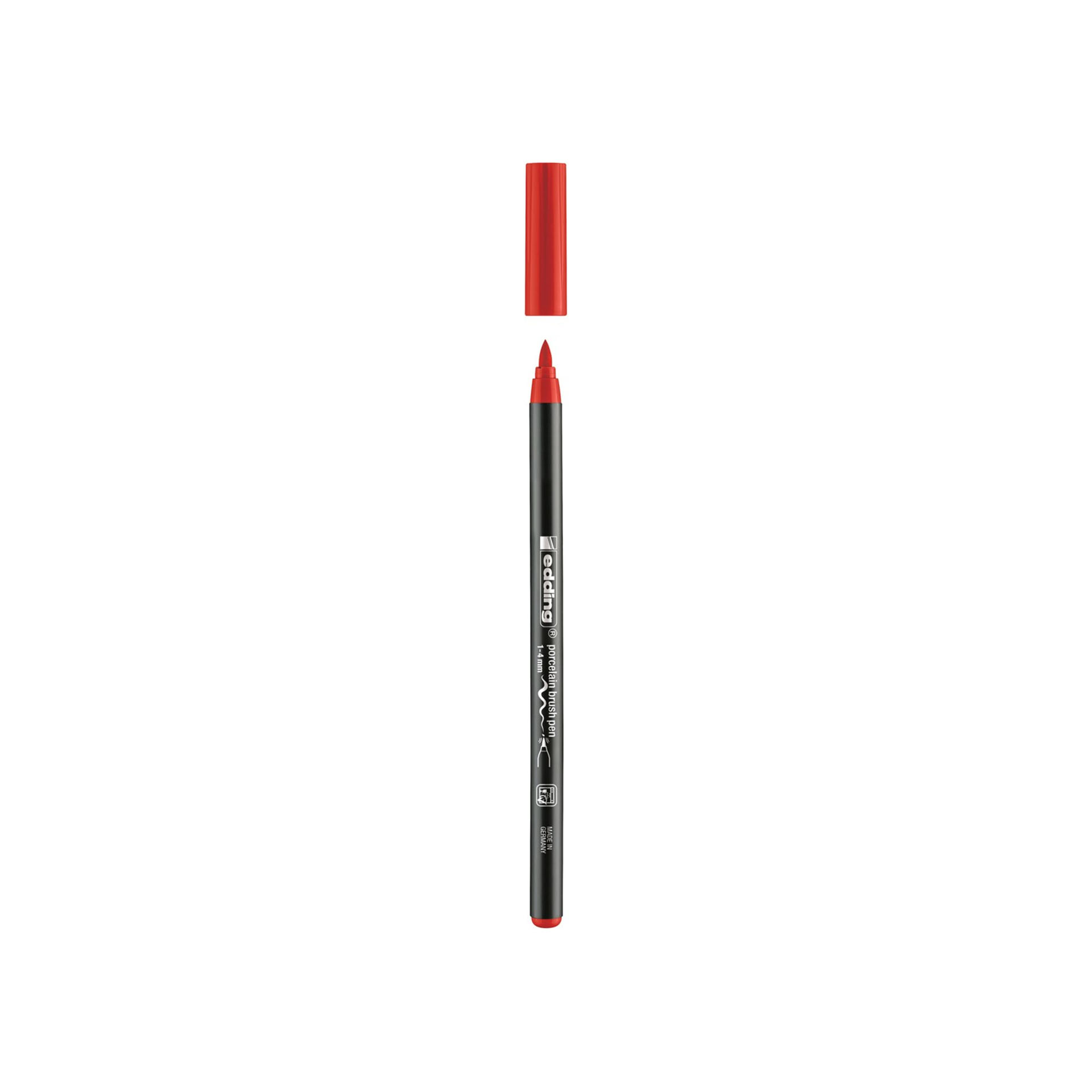 Marcador Pincel Porcelana Edding 4200 Vermelho