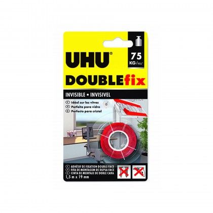 Fita Cola Uhu Doublefix Dupla Face Invisível 1.5mX19mm Fita Cola Uhu Doublefix Dupla Face Invisível 1.5mX19mm