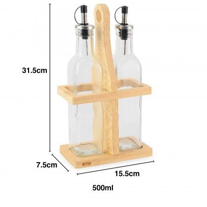 Galheteiro Base Bambu 500ml 15.5X7.5X31.5cm