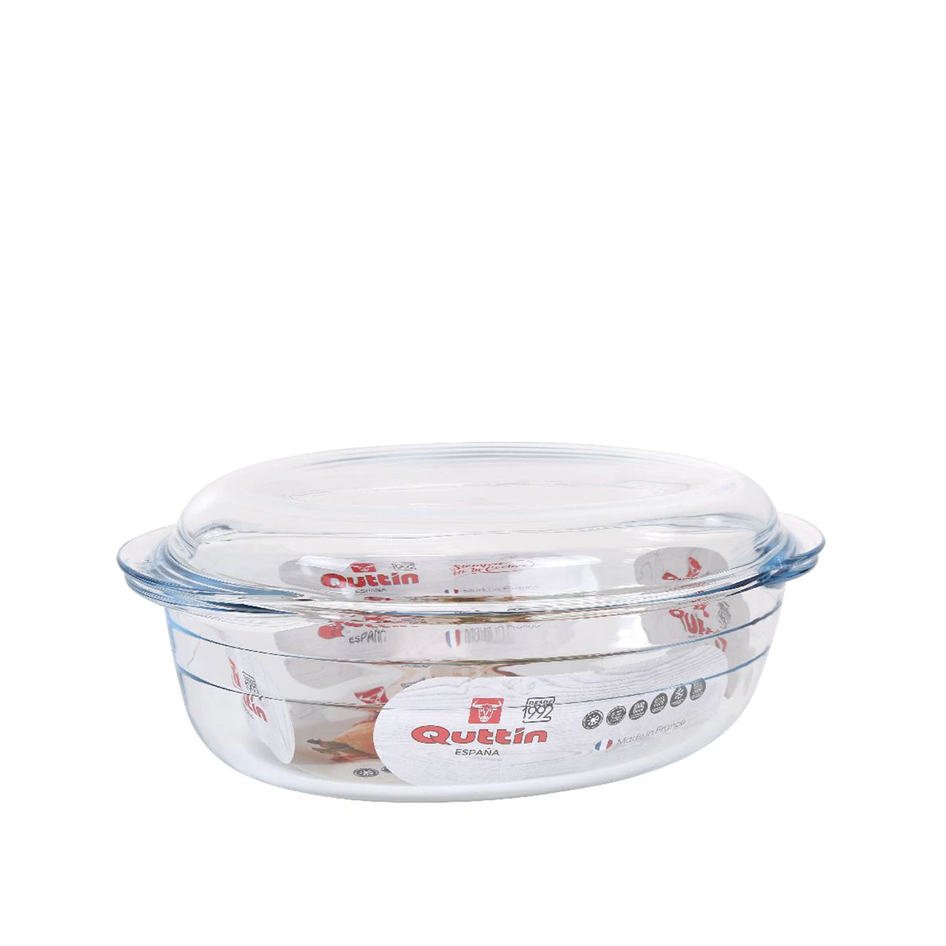 Caçarola Vidro com Tampa Quttin 3+1L 33X20X13cm