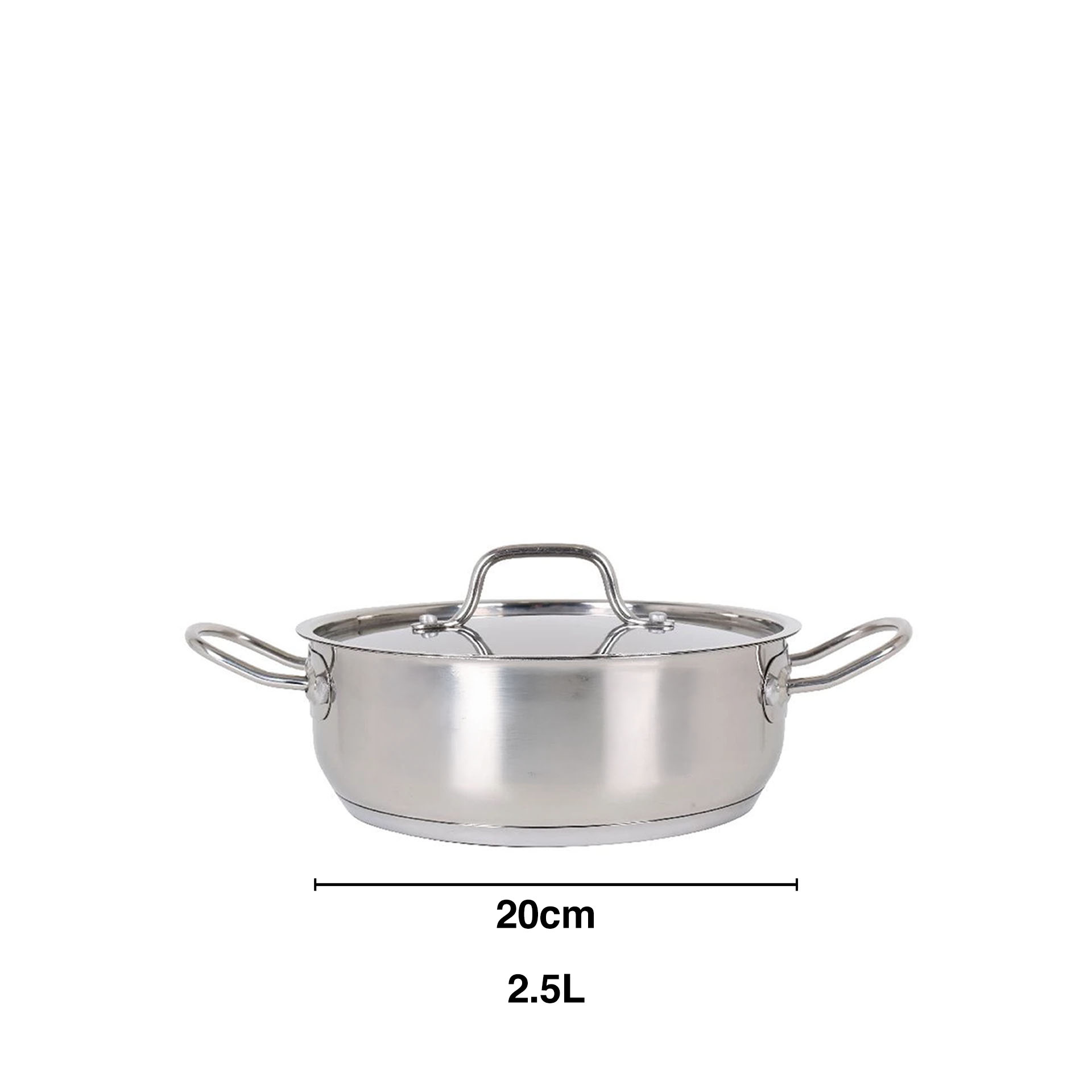 Caçarola Inox Hotel Quttin com Asas 2.5l 20cm
