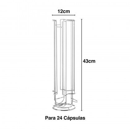 Suporte Inox 24 Cpsulas Caf 12X43cm