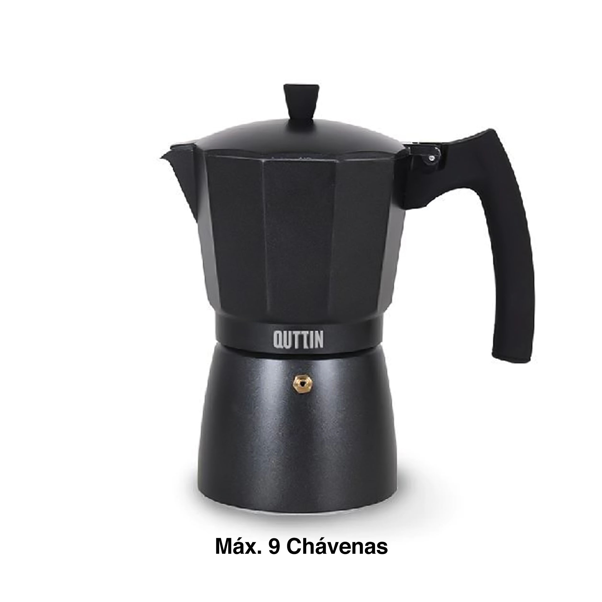 Cafeteira Italiana Indução 9 Chávenas Preta 18X11X21cm