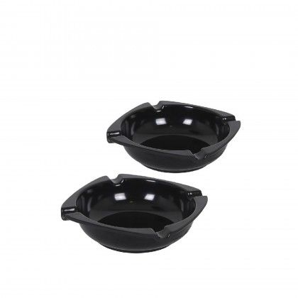Cinzeiro Melamina Preto 10cm Pack 2
