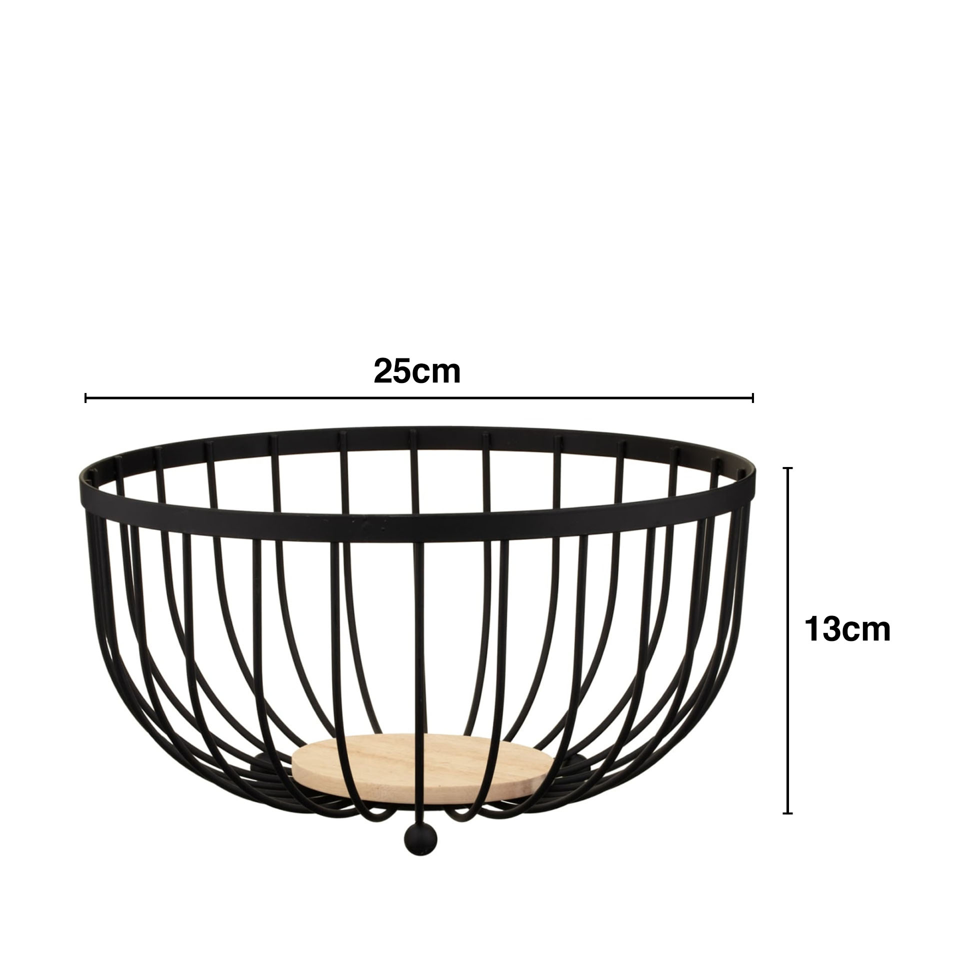 Fruteira Metal Preta 25X25X13cm