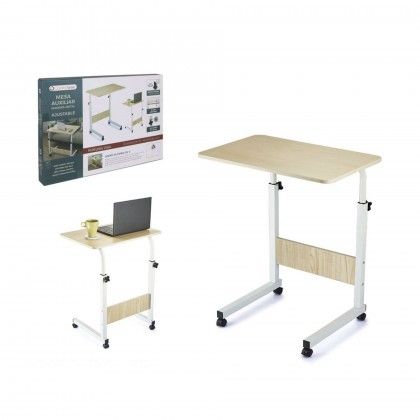 Mesa Apoio Madeira com Rodas 50X40X89cm