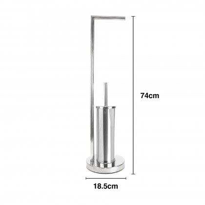 Suporte Rolo Papel Higinico + Escovilho Wc 18.5X74cm