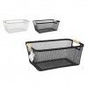 Cesto Rede Metal Asa Madeira 37X23X16cm Cesto Rede Metal Asa Madeira 37X23X16cm