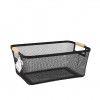 Cesto Rede Metal Asa Madeira 37X23X16cm Cesto Rede Metal Asa Madeira 37X23X16cm