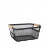 Cesto Rede Metal Asa Madeira 37.4X22.7X16.5cm