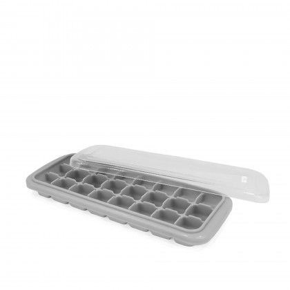Cuvete Gelo Silicone com Tampa 24 Cubos 20X10X2.5cm