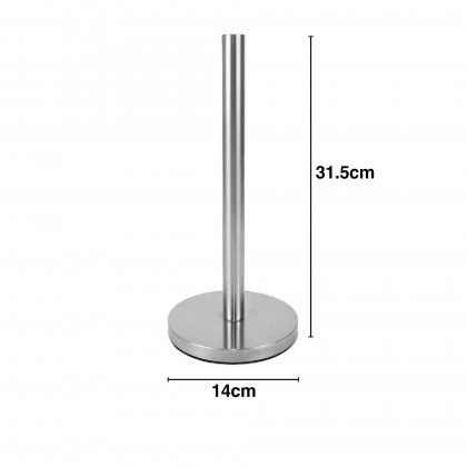 Porta Rolo Cozinha Metal Preto 14X31.5cm