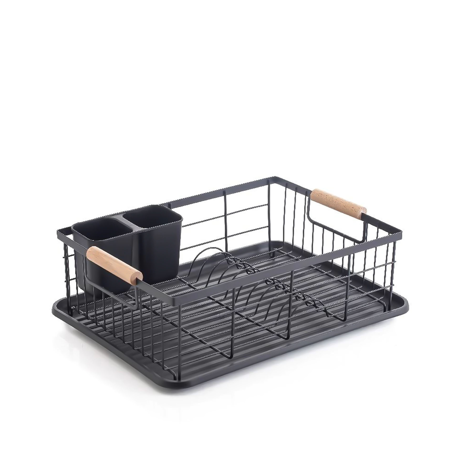 Escorredor Loiça Metal Asas Madeira 43X32X14cm
