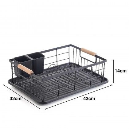 Escorredor Loi�a Metal Asas Madeira 43X32X14cm