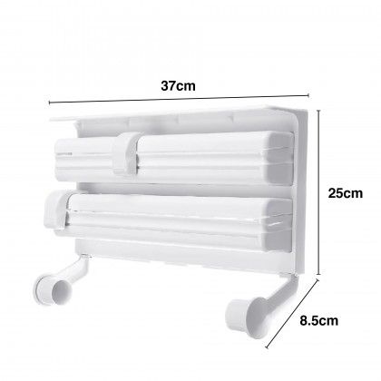 Dispensador Plástico Triplo Rolos Cozinha 37X8.5X25cm Dispensador Plástico Triplo Rolos Cozinha 37X8.5X25cm