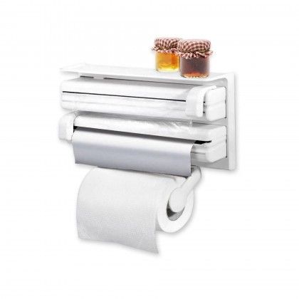 Dispensador Plástico Triplo Rolos Cozinha 37X8.5X25cm Dispensador Plástico Triplo Rolos Cozinha 37X8.5X25cm