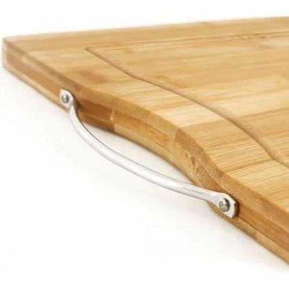Tábua Cortar Bambu Asa Metal 50X35X1.5cm Tábua Cortar Bambu Asa Metal 50X35X1.5cm