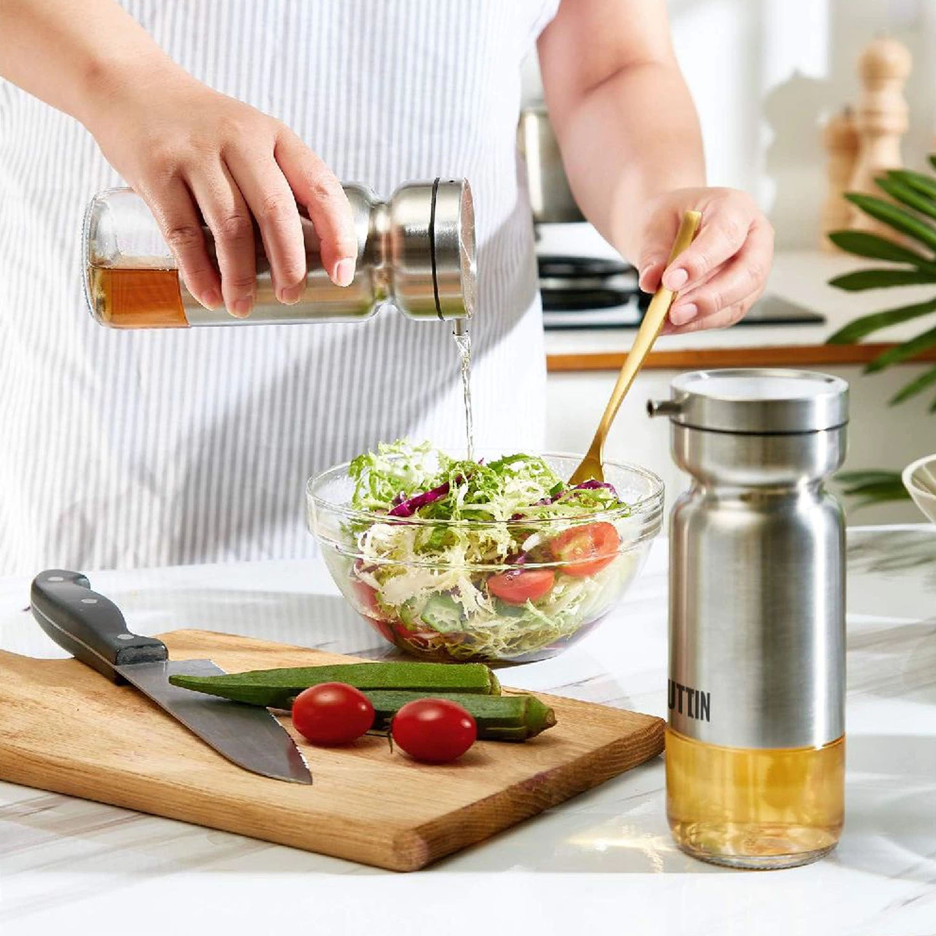 Galheteiro Vidro / Inox 360ml 20.5cm