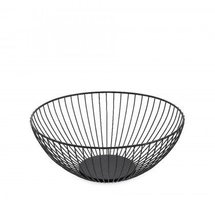 Fruteira Metal Redondo Preta 24.5X10cm