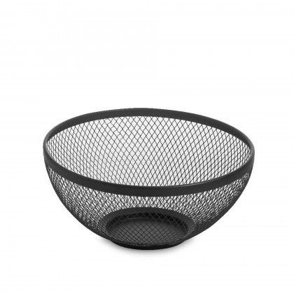 Fruteira Metal Redondo Preta 26X12.5cm