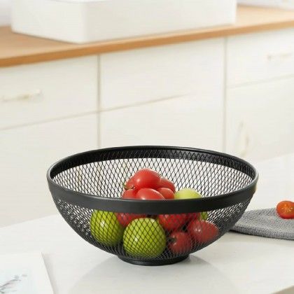 Fruteira Metal Redondo Preta 26X12.5cm Fruteira Metal Redondo Preta 26X12.5cm