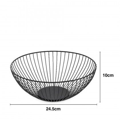 Fruteira Metal Redondo Preta 24.5X10cm