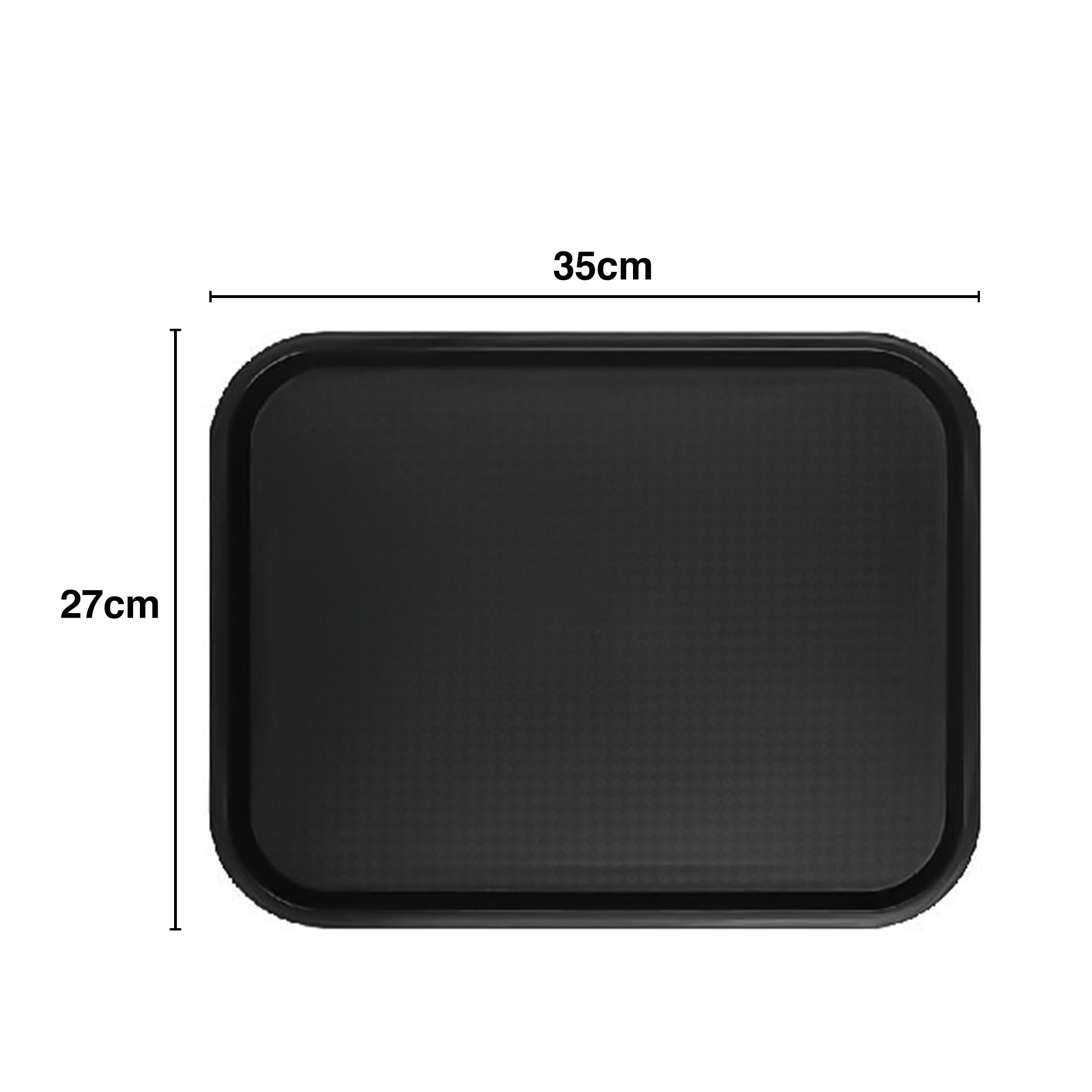 Bandeja Serviço Antideslizante Preto 35X27cm