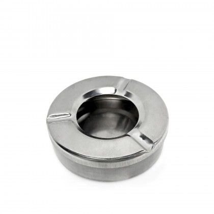 Cinzeiro Inox Redondo Cinzento 11X3cm