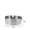 Cinzeiro Inox Redondo Cinzento 8X3cm