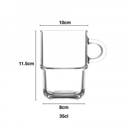 Caneca Vidro Cozy com Asa 350ml 10X8X11.5cm Pack 6 Caneca Vidro Cozy com Asa 350ml 10X8X11.5cm Pack 6