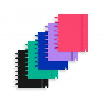 Caderno Ingeniox Pautado A5 Cor S�lida Preto 80F 100gr