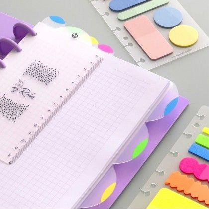 Separadores para Caderno Ingeniox Polipropileno A5 Neon 4 Divises