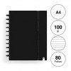 Caderno Ingeniox Pautado A4 Cor Slida Preto 80F 100gr