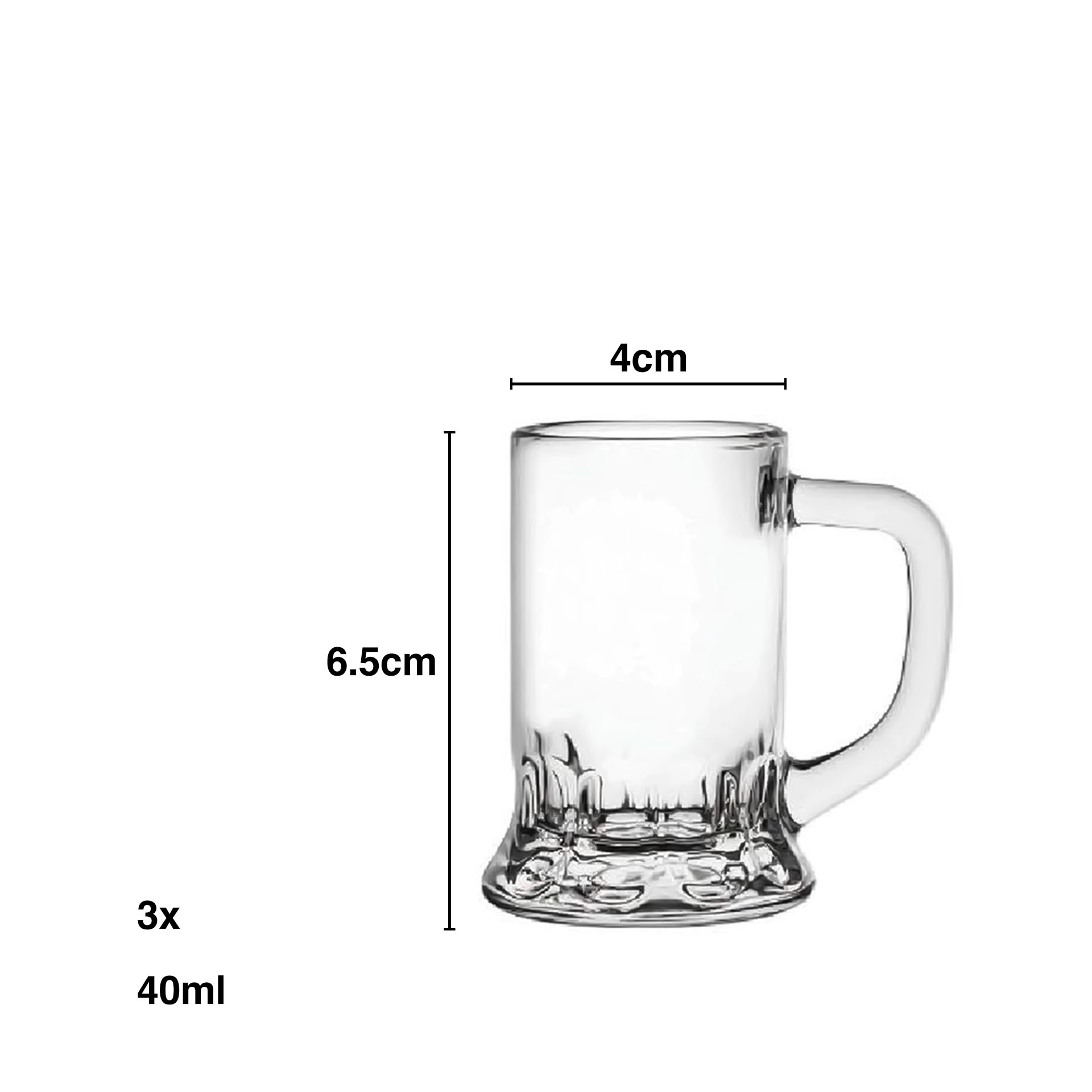 Copo Shot Dropp com Asa 40ml 4X6.5cm Pack 3