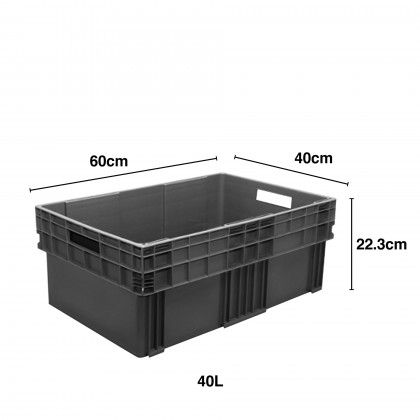 Caixa Contentora Fechada Cinza 40l 60X40X22.3cm Caixa Contentora Fechada Cinza 40l 60X40X22.3cm