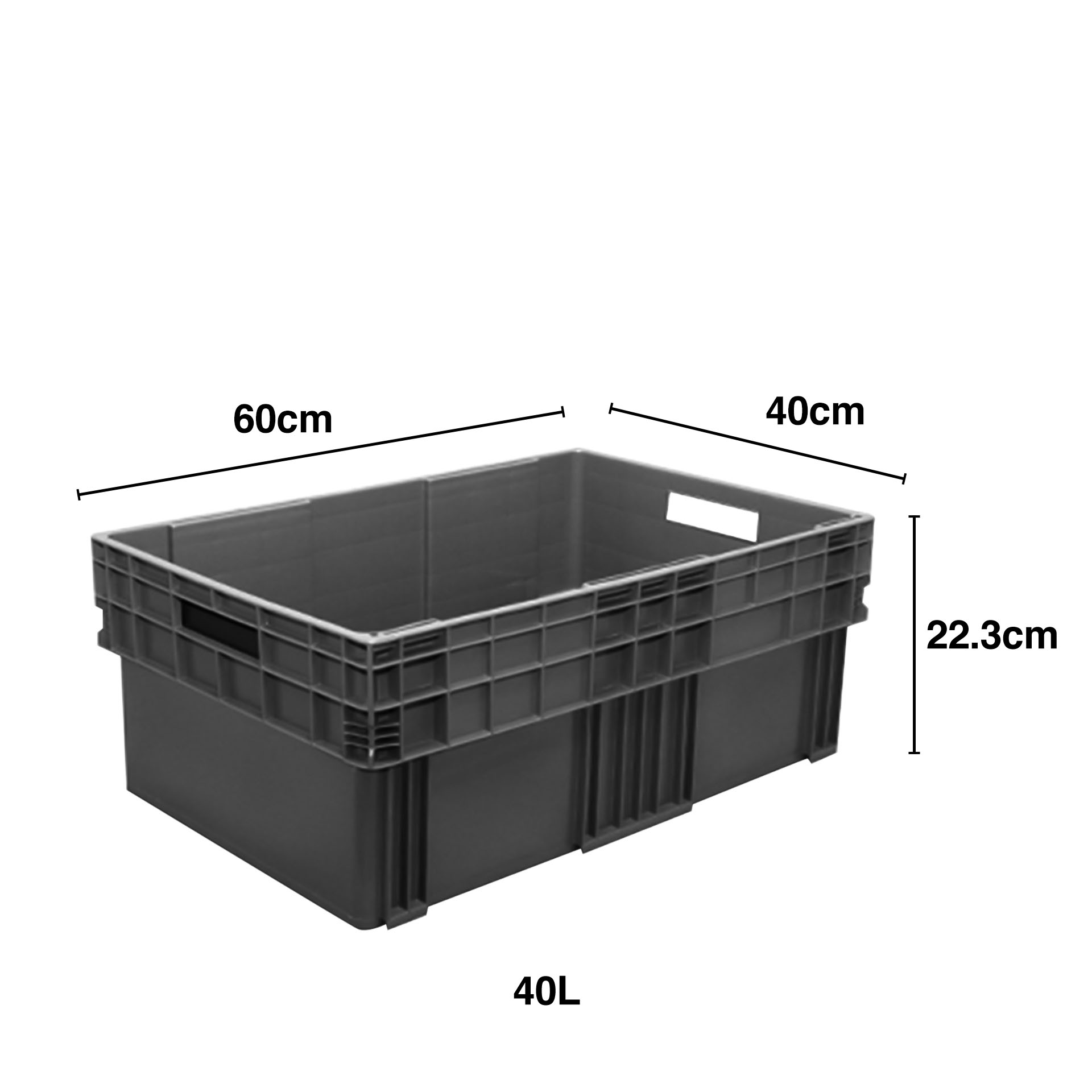 Caixa Contentora Fechada Cinza 40l 60X40X22.3cm