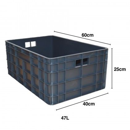 Caixa Contentora Fechada Cinza 47l 60X40X25cm