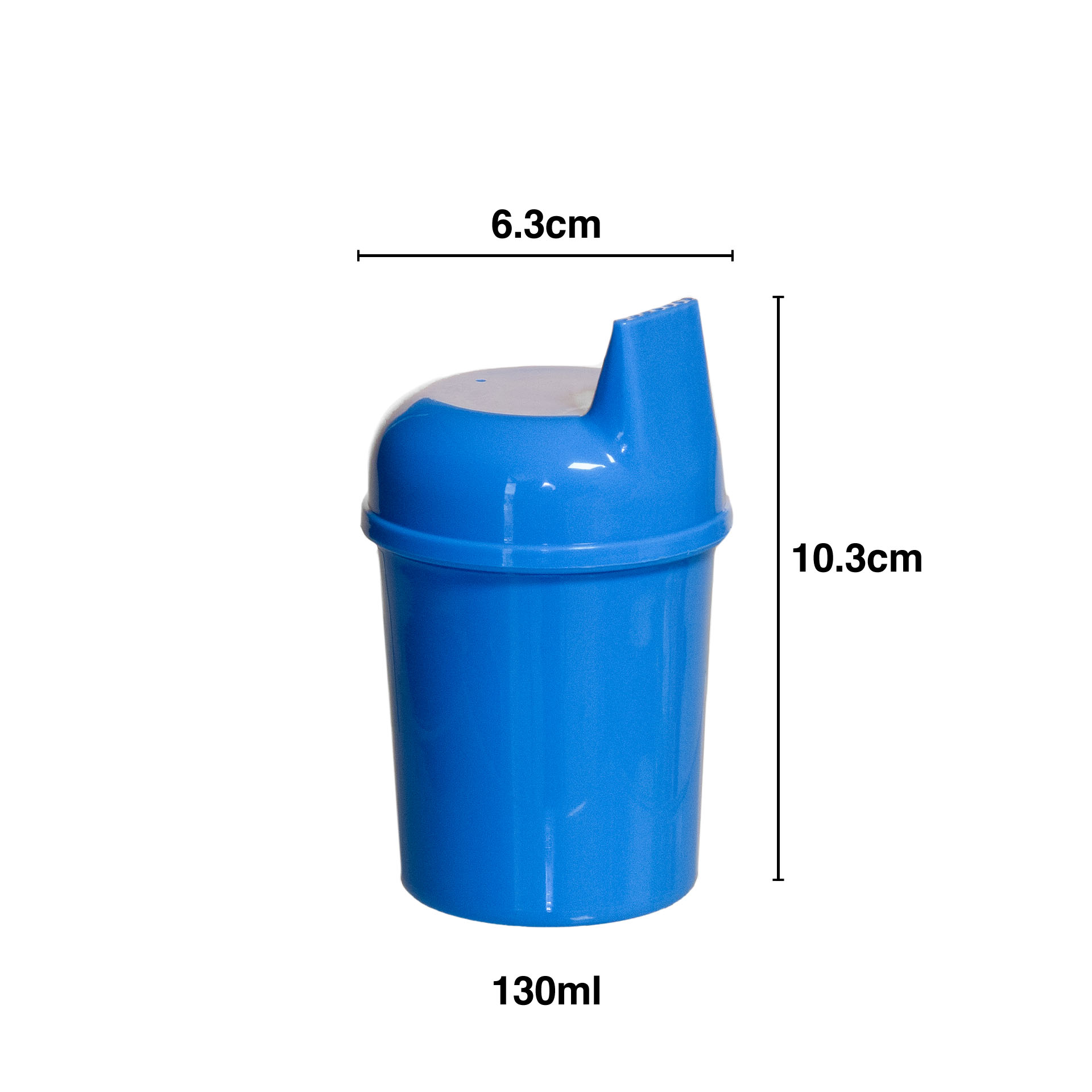 Copo Biberon Plástico Azul 130ml 6.3X10.3cm