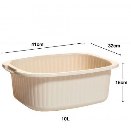 Bacia Pl�stica Retangular Bege 10l 41X32X15cm