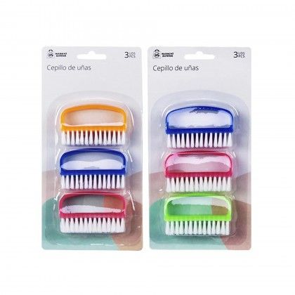 Escova Unhas Cores Sortidas 7cm Pack 3