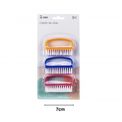 Escova Unhas Cores Sortidas 7cm Pack 3