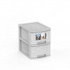 Caixa Organizadora Bamboo A4 2 Gavetas Cinza 35X26X33cm