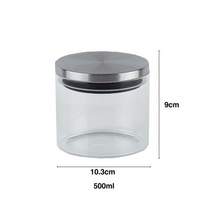 Frasco Vidro Tampa Metal 500ml 10.3X9cm Frasco Vidro Tampa Metal 500ml 10.3X9cm